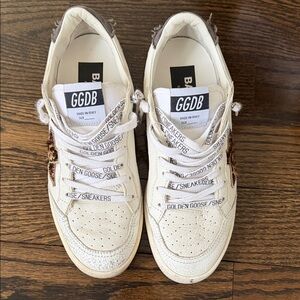Golden Goose Ballstar Sneakers with Animal Print Star